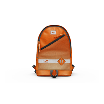 Our Branding Section, An image of PAKK's Bagpack Mockup. highlighting our work