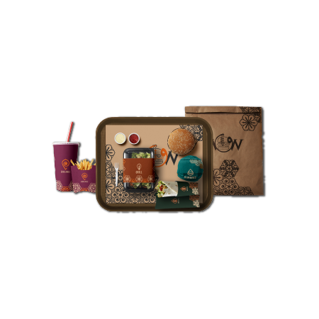 Our Branding Section, An image of Wow fast food packaging. highlighting our work