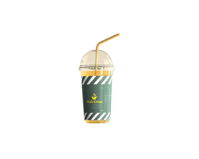 Our Marketing Section, An image of Meli's Kitchen Juice glass Mockup. highlighting our work